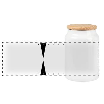 Backgammon | Golden Point - Panoramic Cookie Jar with Wooden Lid - white - Front