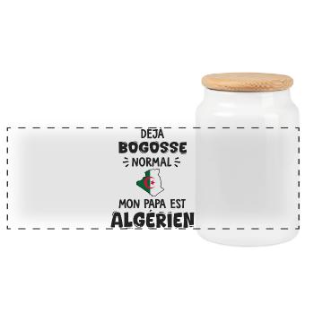 bébé bogosse normal papa algrien naissance - Boîte à biscuits avec couvercle en bois - blanc - Devant