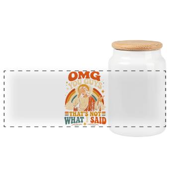 That wasn't what I said - Panoramic Cookie Jar with Wooden Lid - white - Front