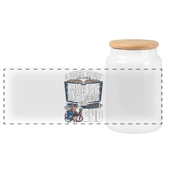 Marine Electrician A Short Story Boat Electrician - Panoramic Cookie Jar with Wooden Lid - white - Front