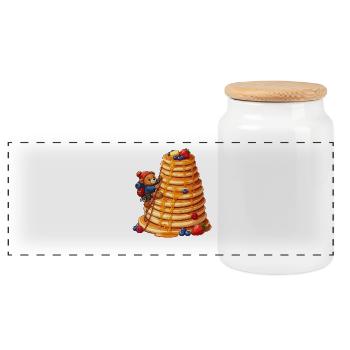 Pancake Bear Adventure - Panoramic Cookie Jar with Wooden Lid - white - Front