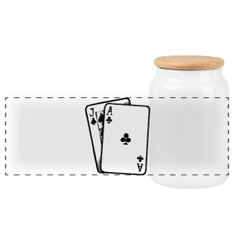 Blackjack Clubs As Jack of Spades Casino - illustration - Boîte à biscuits avec couvercle en bois - blanc - Devant