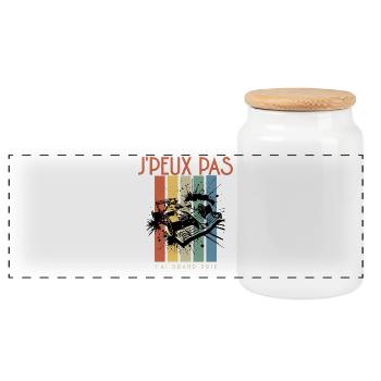 J'PEUX PAS J'AI GRAND PRIX - Boîte à biscuits avec couvercle en bois - blanc - Devant