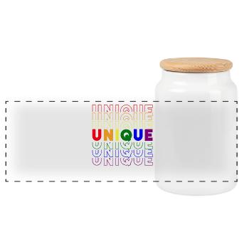 LGBT Gay Pride Month Love is unique - Panoramic Cookie Jar with Wooden Lid - white - Front