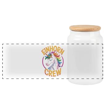  Einhorn Crew Regenbogen Einhorn Für Coole Unicorn - Panorama Keksdose mit Holzdeckel - Weiß - Vorne