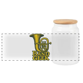 Brass Tuba Band Geek Pride - Panorama Keksdose mit Holzdeckel - Weiß - Vorne