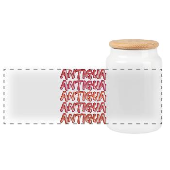 Antigua Graffiti Serie - Panorama Keksdose mit Holzdeckel - Weiß - Vorne