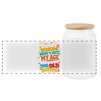 Je ne sais pas quel âge j’ai - Boîte à biscuits avec couvercle en bois - blanc - Devant