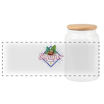Siquijor Island in the Philippines with Coconut - Panoramic Cookie Jar with Wooden Lid - white - Front