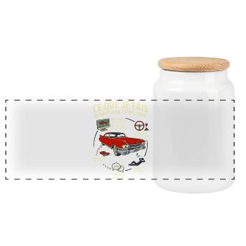 Ce que je fais passion voiture ancienne - Boîte à biscuits avec couvercle en bois - blanc - Devant