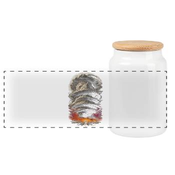 Storm Chaser Meteorologist - Panoramic Cookie Jar with Wooden Lid - white - Front