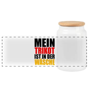 Mein Trikot ist in der Wäsche - Panorama Keksdose mit Holzdeckel - Weiß - Vorne