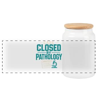 Semaine du laboratoire de pathologie, Diagnostic, - Boîte à biscuits avec couvercle en bois - blanc - Devant