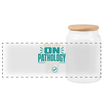 Pathology Laboratory Week, Diagnostics, - Panoramic Cookie Jar with Wooden Lid - white - Front