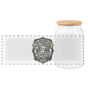 Culture des pubs du port - Boîte à biscuits avec couvercle en bois - blanc - Devant