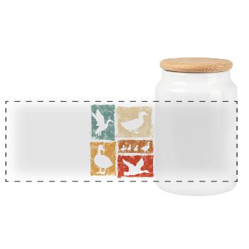 Ducks Collage - Œuvres rétro - Farm - Boîte à biscuits avec couvercle en bois - blanc - Devant