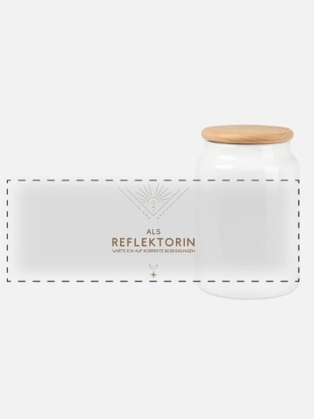 Reflektorin: korrekte Begegnungen - Human Design - Panorama Keksdose mit Holzdeckel - Weiß