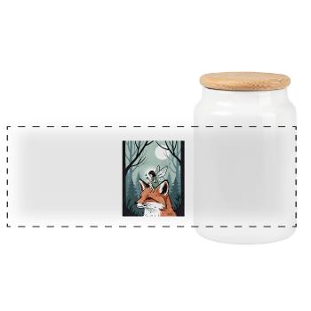 Fairycore de la Fée Magique et du Renard des Forêts - Boîte à biscuits avec couvercle en bois - blanc - Devant