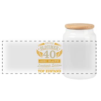 40. Geburtstag Mann Frau Limited Edition 1986 40 - Panorama Keksdose mit Holzdeckel - Weiß - Vorne
