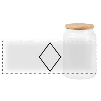 Minimalist diamond - Panoramic Cookie Jar with Wooden Lid - white - Front