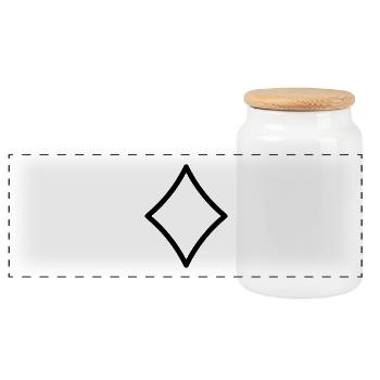 Minimalist diamond - Panoramic Cookie Jar with Wooden Lid - white - Front