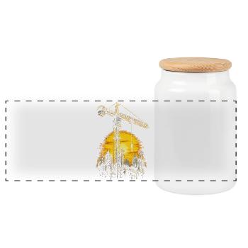 Opérateur de grue Opérateur de grue - Boîte à biscuits avec couvercle en bois - blanc - Devant