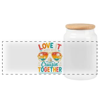 J’adore quand on croise ensemble rétro vintage - Boîte à biscuits avec couvercle en bois - blanc - Devant