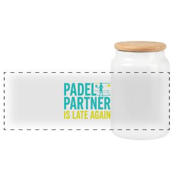 Padel-mädchen Padel-spieler Padel-tennis-geschenk - Panorama Keksdose mit Holzdeckel - Weiß - Vorne
