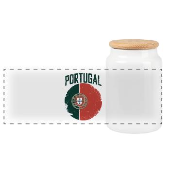 Drapeau du Portugal Vintage - Boîte à biscuits avec couvercle en bois - blanc - Devant