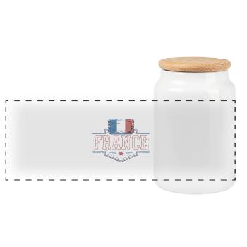 Frankreich Französische Flagge Vintage - Panorama Keksdose mit Holzdeckel - Weiß - Vorne