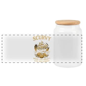 Captain Lemonpurge - Panoramic Cookie Jar with Wooden Lid - white - Front