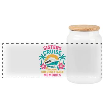 Nurses' Cruise: Unforgettable Memories - Panoramic Cookie Jar with Wooden Lid - white - Front