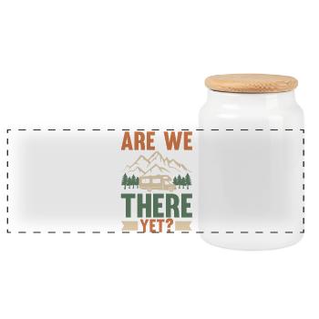 Camping Bonfire Camp Life Forest Camper - Panoramic Cookie Jar with Wooden Lid - white - Front