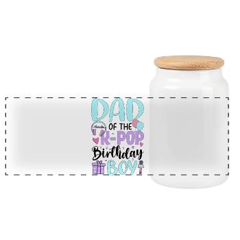 Mom of The K-Pop Birthday Boy - Panorama Keksdose mit Holzdeckel - Weiß - Vorne