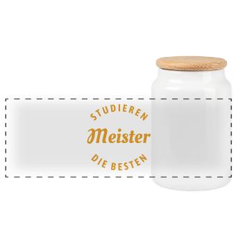 Studieren kann jeder - Handwerker Spruch - Panorama Keksdose mit Holzdeckel - Weiß - Vorne