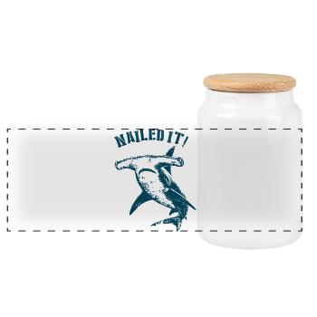 Nailed it - Hammerhead - Panoramic Cookie Jar with Wooden Lid - white - Front