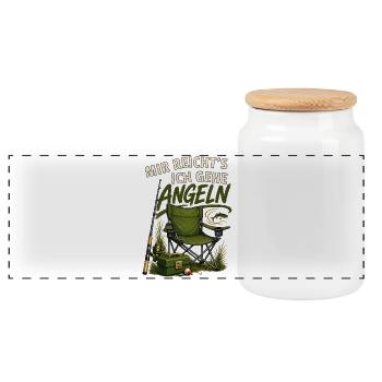 Mir Reichts Ich Gehe Angeln Angler Humor - Panorama Keksdose mit Holzdeckel - Weiß - Vorne