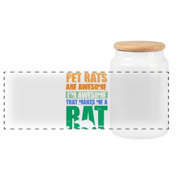 Rat, rat de maison, propriétaire de rats, amoureux des rats - Boîte à biscuits avec couvercle en bois - blanc - Devant