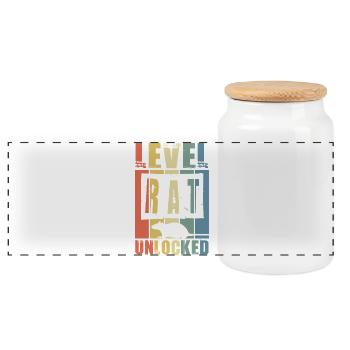 Rat, rat de maison, propriétaire de rats, amoureux des rats - Boîte à biscuits avec couvercle en bois - blanc - Devant