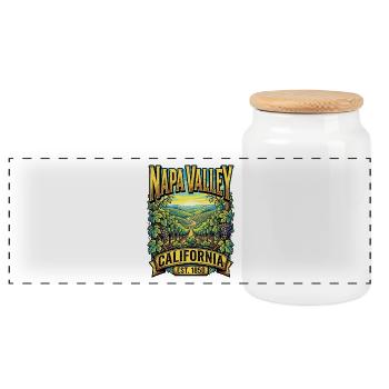 Région viticole de la vallée de Napa fondée en 1850 - Boîte à biscuits avec couvercle en bois - blanc - Devant
