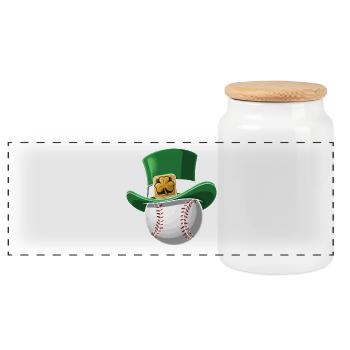 Chapeau de baseball Irish Luck pour la Saint-Patrick - Boîte à biscuits avec couvercle en bois - blanc - Devant