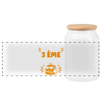 Niveau 3ème Débloqué Sac à Dos - Boîte à biscuits avec couvercle en bois - blanc - Devant