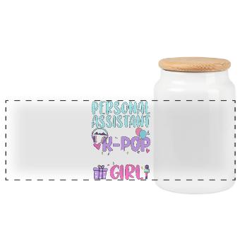 Personal Assistant of The K Pop Birthday Girl - Panorama Keksdose mit Holzdeckel - Weiß - Vorne