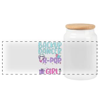 Danseuse de soutien de The K-Pop Birthday Girl - Boîte à biscuits avec couvercle en bois - blanc - Devant