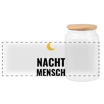 Nachtmensch - Panorama Keksdose mit Holzdeckel - Weiß - Vorne