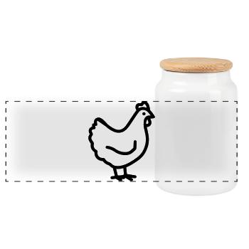 poulet - Boîte à biscuits avec couvercle en bois - blanc - Devant