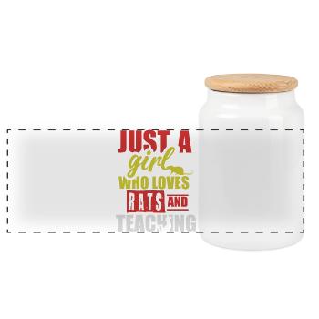 Juste une fille qui adore les rats et qui aime jouer à notre - Boîte à biscuits avec couvercle en bois - blanc - Devant
