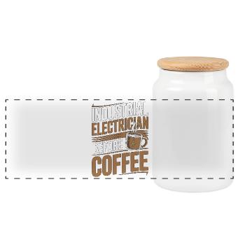 Électricien industriel avant de câbler Coffee Lover - Boîte à biscuits avec couvercle en bois - blanc - Devant