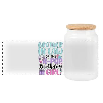 Brother In Law of The K-Pop Birthday Girl - Panorama Keksdose mit Holzdeckel - Weiß - Vorne