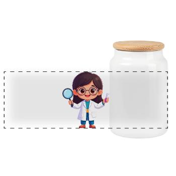 Scientifique intelligente Chercheuse - Boîte à biscuits avec couvercle en bois - blanc - Devant